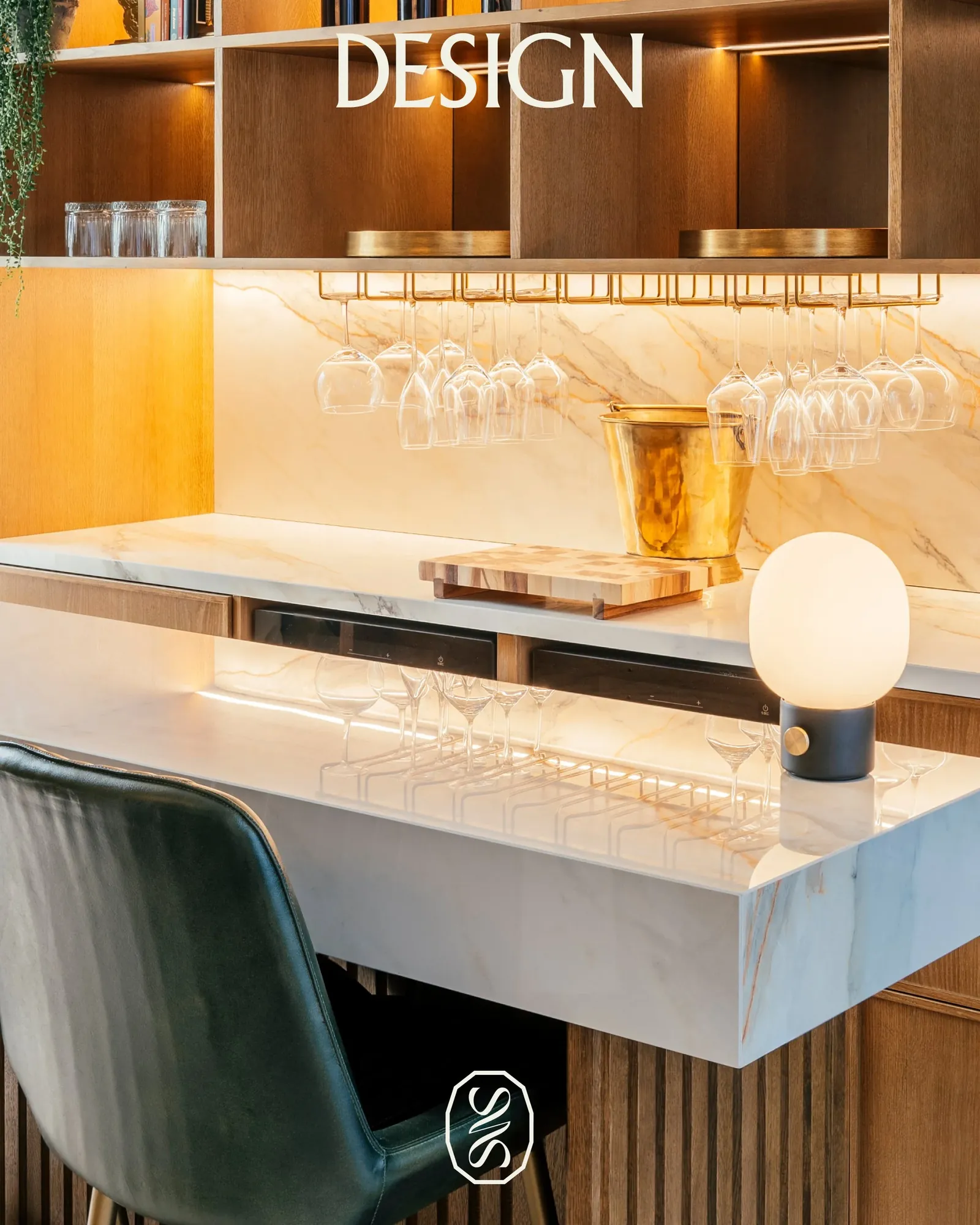 Yo's House — Design: bar interior with monogram