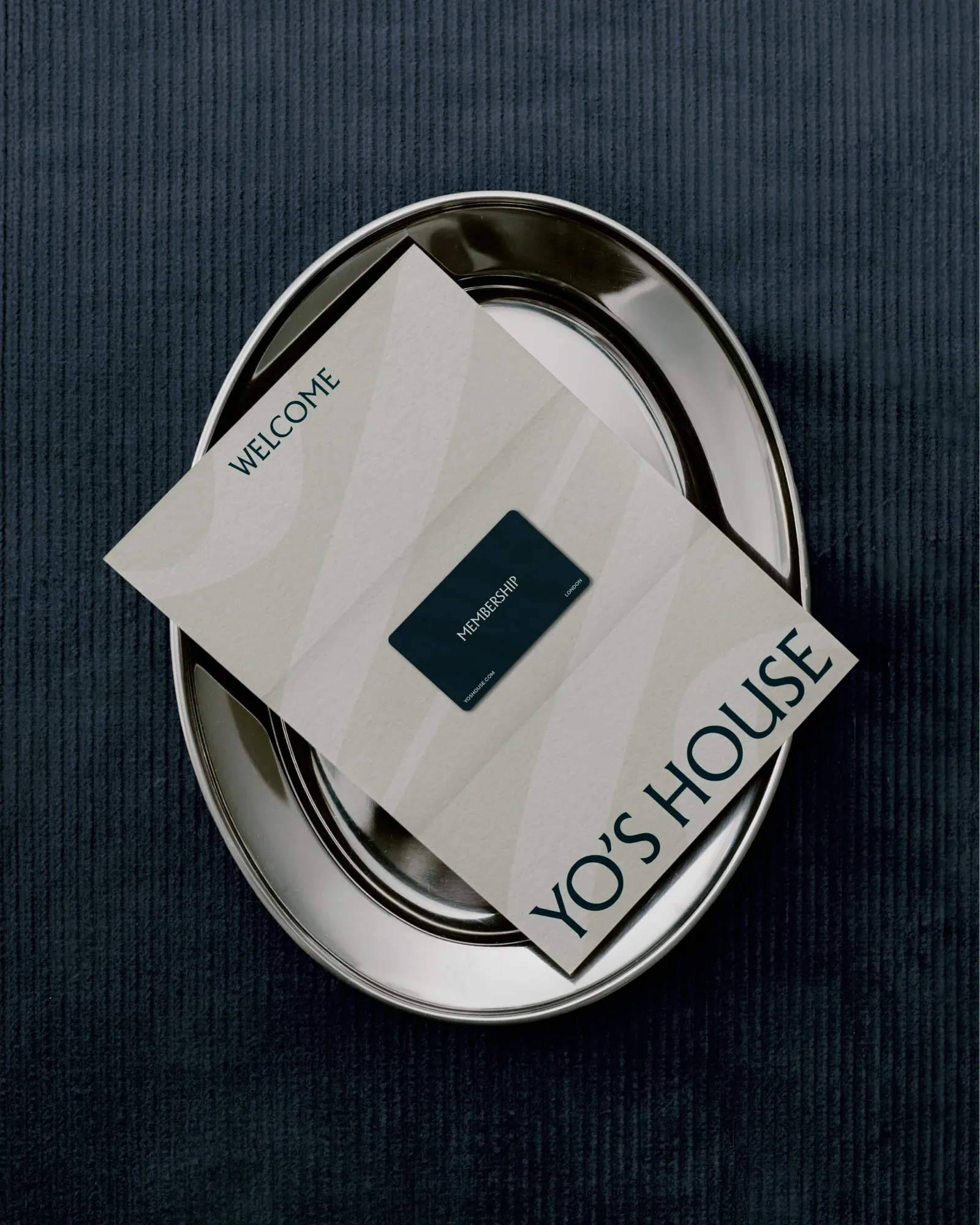Yo's House — welcome card and key on a tray