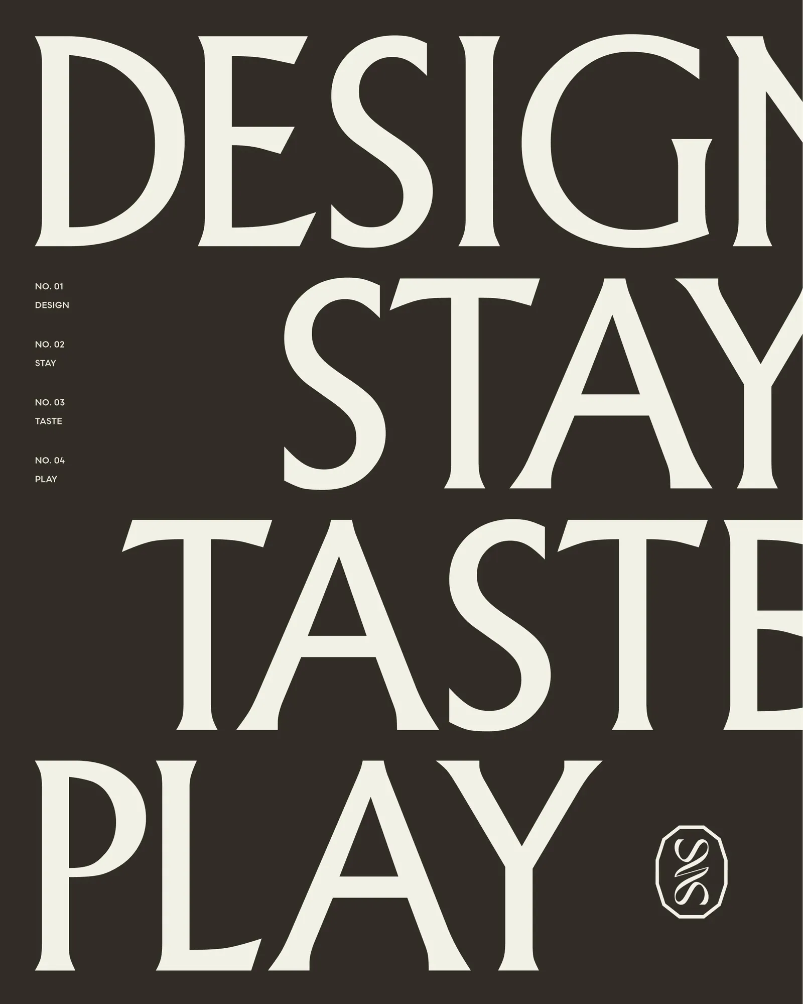 Yo's House — Design, Stay, Taste, Play typography
